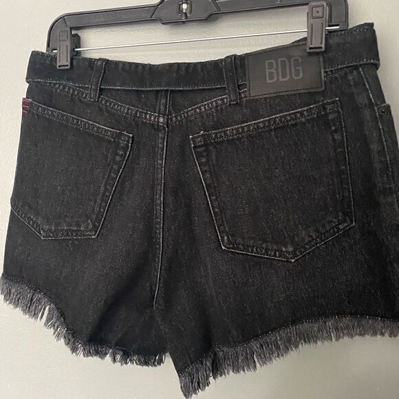NWT BDG Cut Off  Jean Shorts Black Button Fly Foldover Waist 27 - Picture 7 of 7
